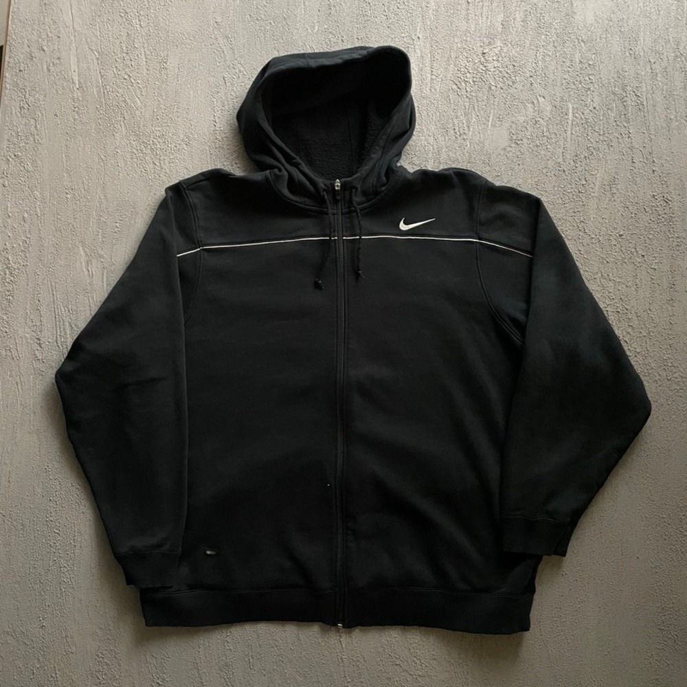 Vintage nike Zip Up Hoodie Mens 3XL Black 2000s